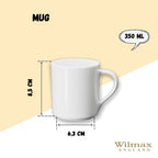 Wilmax Becher 320 ml Weiß Porzellan für Kaffee und Tee WL-993040/A
