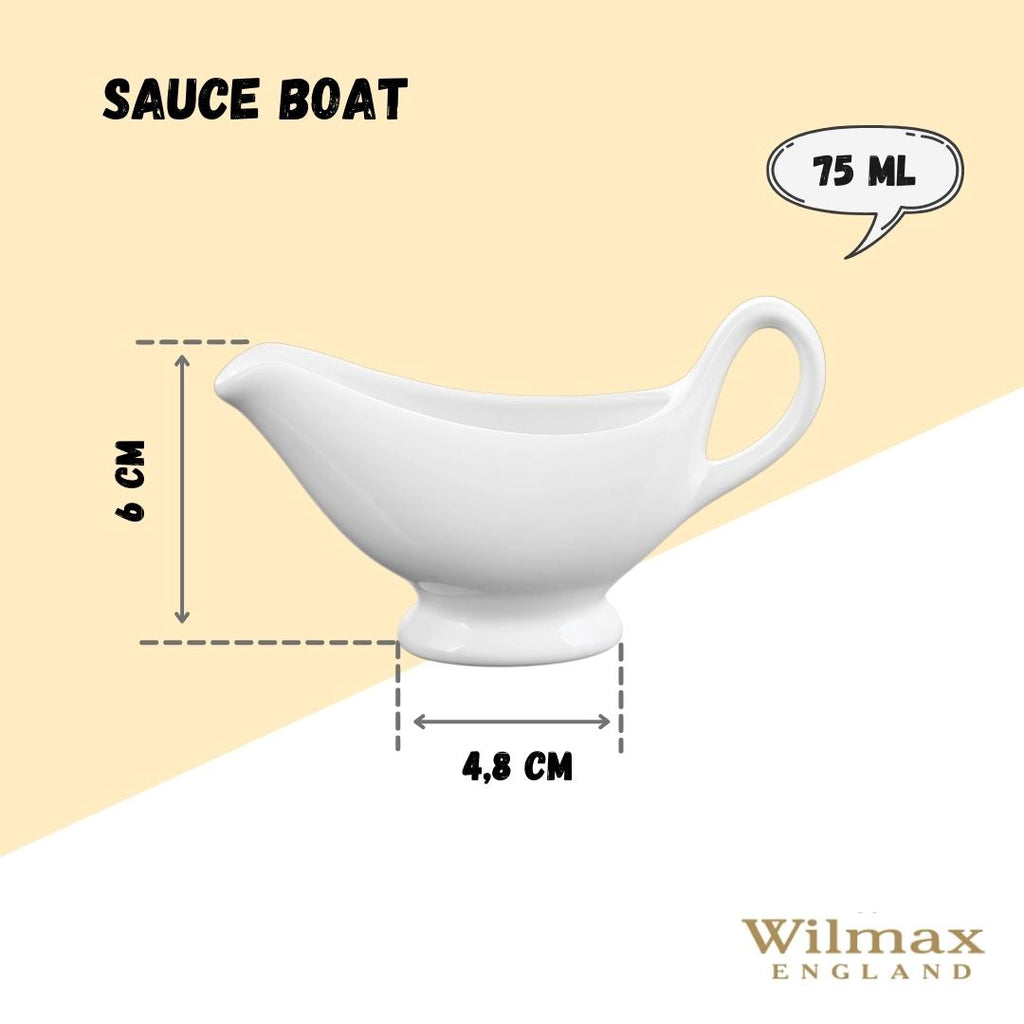 Wilmax Sauciere 75 ml Porzellan Weiß WL-996114/A