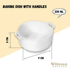 Wilmax Auflaufform mit Griffen  220 ml Porzellan Weiß WL-997033/A