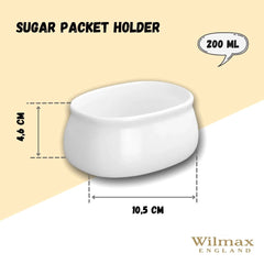 Wilmax Zuckerpäckchenhalter Weiß 9 x 6,5 x 4,5 cm – Elegante Design– WL-996037/A
