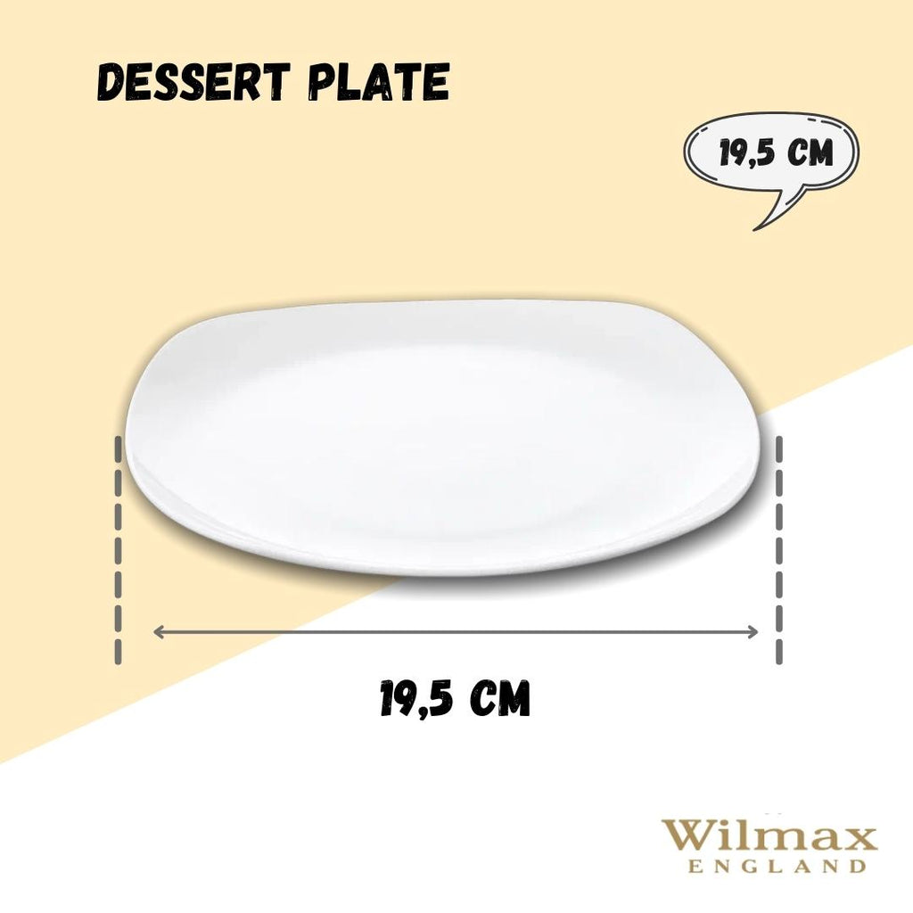 Wilmax Dessertteller 19.5 cm aus Porzellan, Weiß WL-991001/A