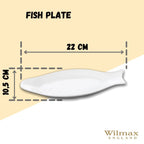 Wilmax Fischplatte 22 cm aus Porzellan Weiß WL-992006/A