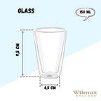 Wilmax Doppelwandiges Glas 150 ml Transparent WL-888702/A