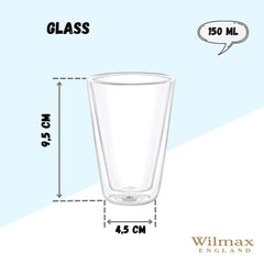 Wilmax Glas mit Doppelwand, 150 ml, WL-888702/A
