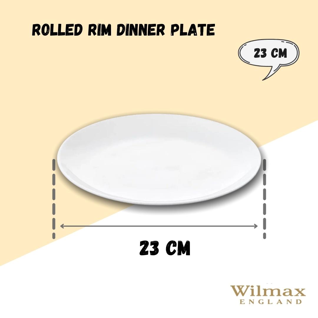Wilmax Speiseteller mit Rollrand 23 cm – für stilvolle Tischkultur – WL-991014/A