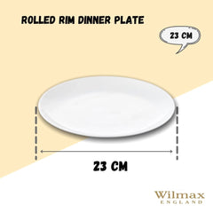 Wilmax Speiseteller mit Rollrand 23 cm – für stilvolle Tischkultur – WL-991014/A