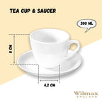 Wilmax Teetasse mit Untertasse 300 ml Weiß Porzellan WL-993176/AB