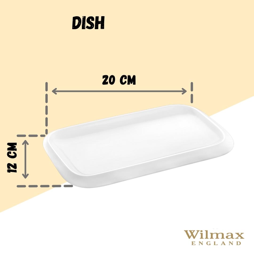 Wilmax Servierplatte 20 × 12 cm Weiß aus Porzellan