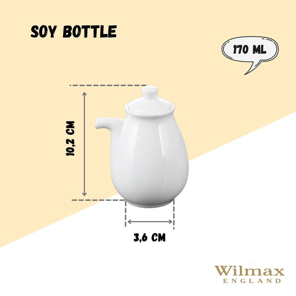 Wilmax Sojasaucenflasche 170 ml Porzellan Weiß WL-996015/A