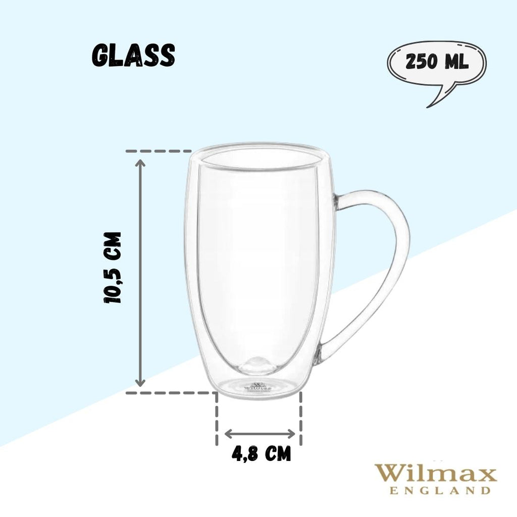 Wilmax Doppelwandiges Glas 250 ml Transparent WL-888739/A
