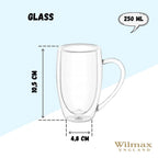 Wilmax Doppelwandiges Glas 250 ml Transparent WL-888739/A