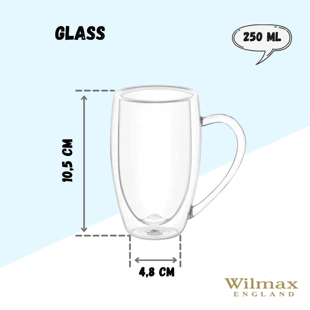 Wilmax Doppelwandiges Glas 250 ml Transparent WL-888739/A