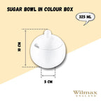 Wilmax Zuckerdose mit Deckel 300 ml Weiß aus Porzellan