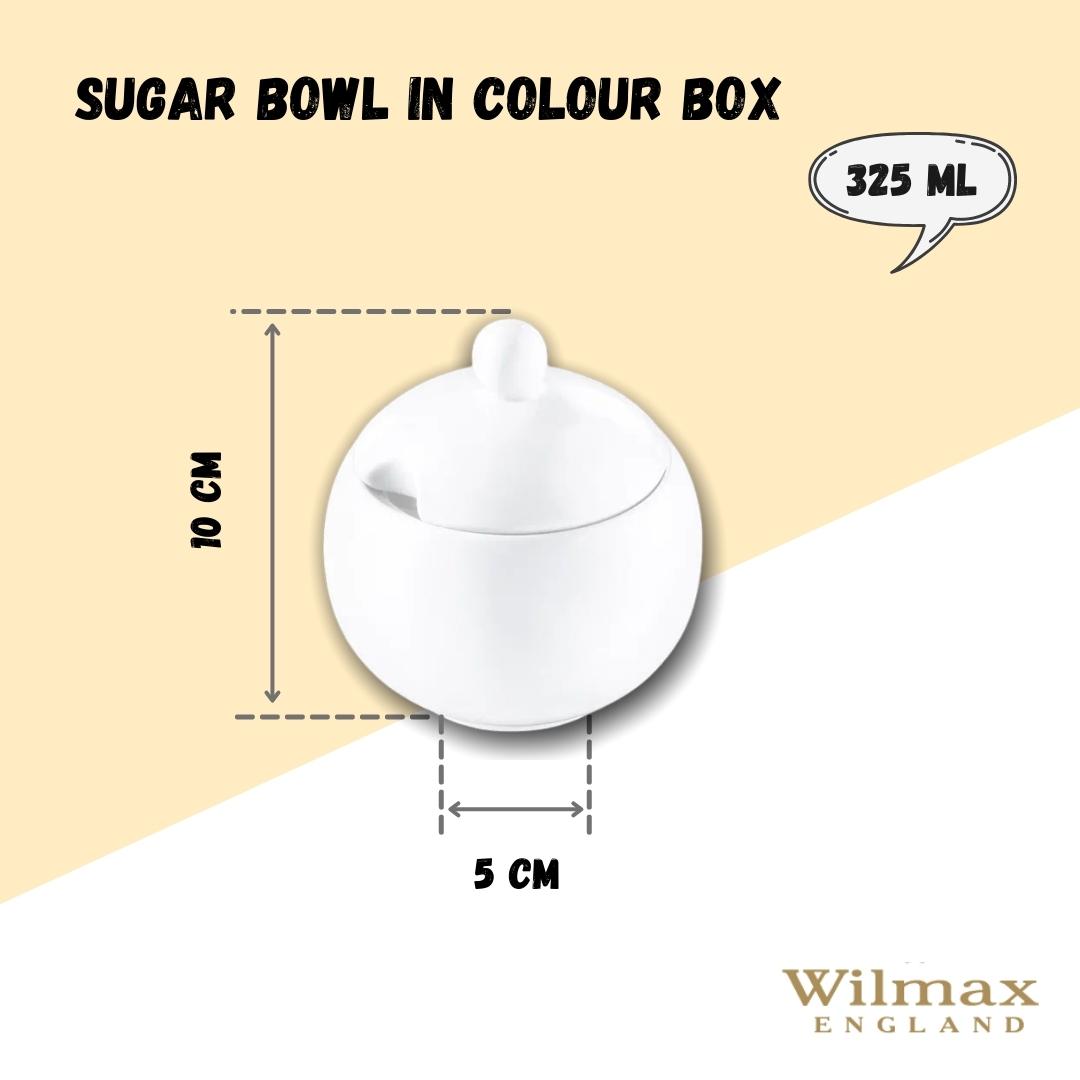 Wilmax Zuckerdose mit Deckel 300 ml Weiß aus Porzellan
