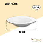 Wilmax Tiefer Teller 23 cm 450 ml aus Porzellan, Weiß WL-991217/A