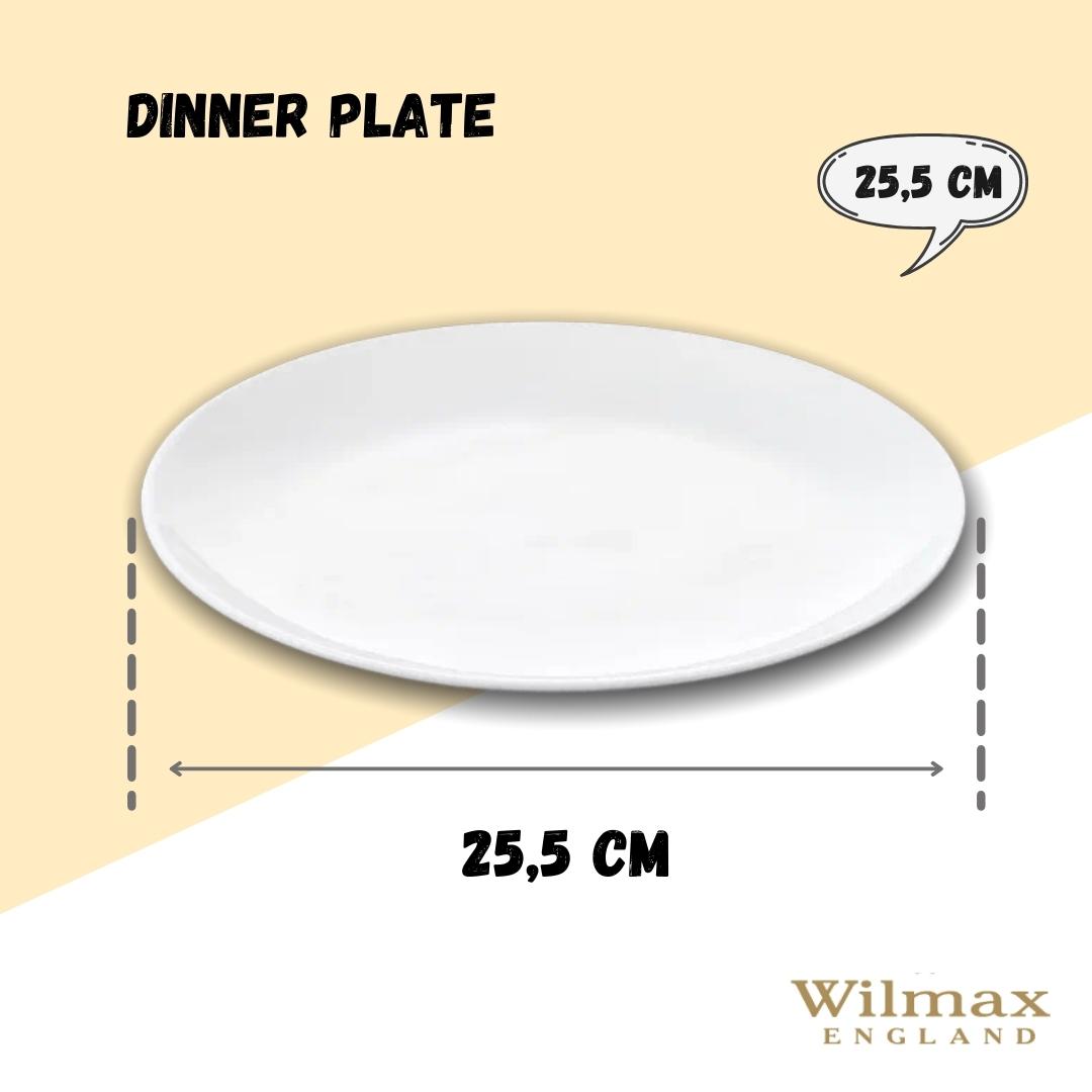 Wilmax Porzellan Speiseteller, 25,5 cm, Weiß – WL-991249/A