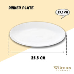 Wilmax Porzellan Speiseteller, 25,5 cm, Weiß – WL-991249/A