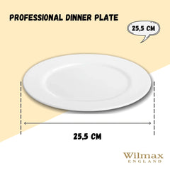 Wilmax Porzellan Speiseteller, 25,5 cm, Weiß – WL-991180/A