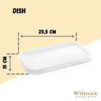 Wilmax Servierplatte 25.5 x 15 cm aus Porzellan, Weiß WL-992660/A