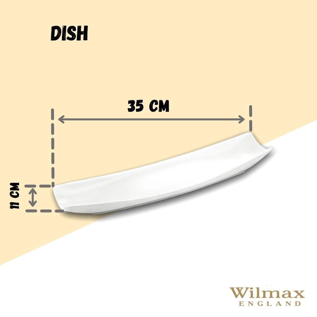 Wilmax Servierplatte 35 × 11 cm Weiß aus Porzellan