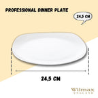 Wilmax Speiseteller 24.5 cm aus Porzellan, Weiß WL-991002/A
