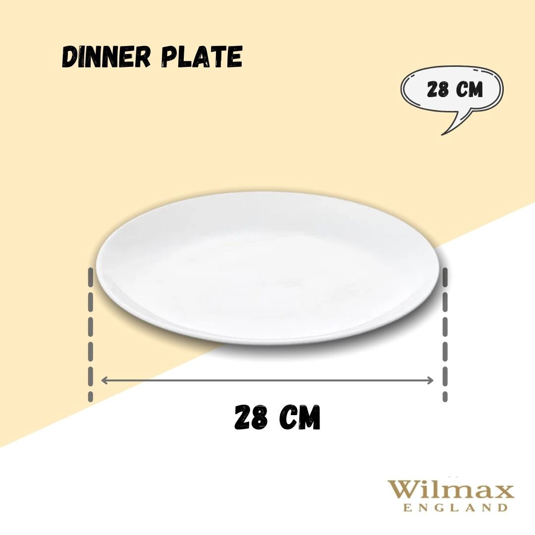 Wilmax Speiseteller 28 cm Weiß aus Porzellan