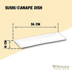 Wilmax Sushi- und Canapé-Platte, rechteckig, 35,5 x 14 cm, WL-992016/A
