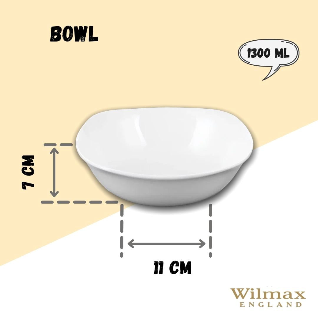 Wilmax Schale 1300 ml 21,5 × 21,5 cm Weiß aus Porzellan
