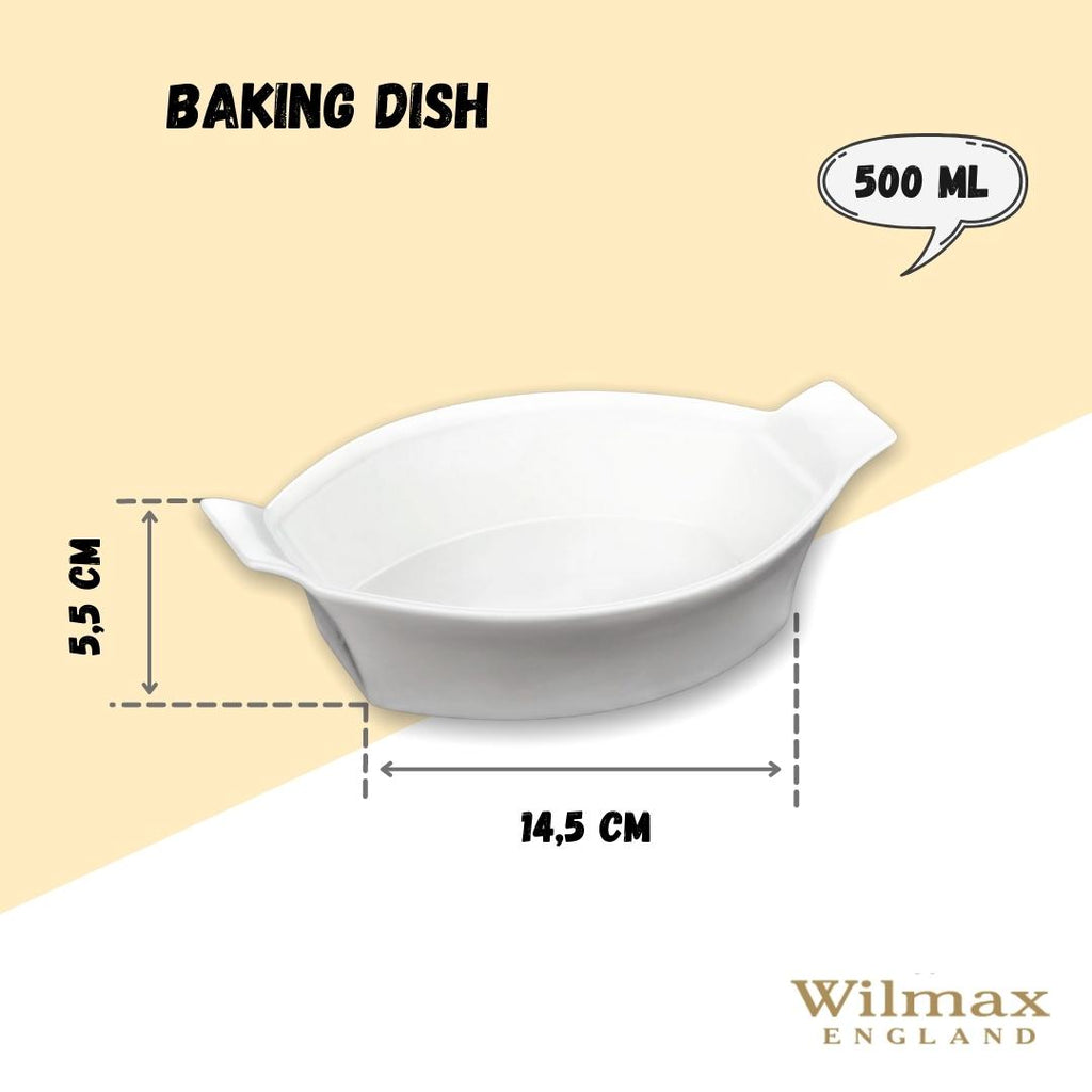 Wilmax Backform oval 22 cm Porzellan Weiß WL-997009/A