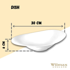 Wilmax Porzellan Servierplatte, 30,5 x 21 cm, Weiß – WL-992769/A