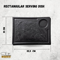 Rechteckiger Servierteller Schwarz 32,5 x 23 cm Kratzfest & Robust WL-661148/A