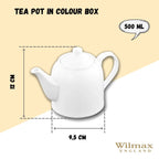 Wilmax Kaffee- und Teekanne mit integriertem Ausgusssieb 500 ml Weiß aus Porzellan
