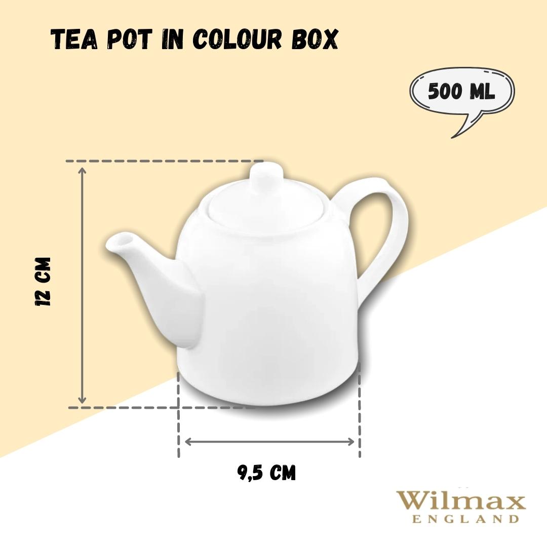 Wilmax Kaffee- und Teekanne mit integriertem Ausgusssieb 500 ml Weiß aus Porzellan