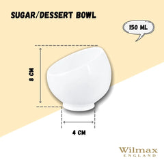 Wilmax Porzellan Zucker- & Dessertschalen Set, 8.5 x 9 cm, 6er-Set– WL-995000/A6