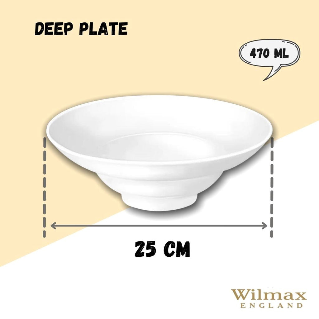 Wilmax Tiefer Teller 25 cm 470 ml Weiß Porzellan 2er Set WL-991272/A2