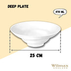Wilmax Tiefer Teller 25 cm 470 ml Weiß Porzellan 2er Set WL-991272/A2