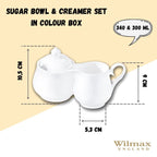 Wilmax Zuckerdose und Milchkännchen Set Weiß Porzellan WL-995024/2C