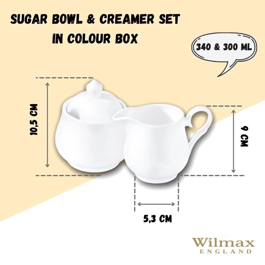 Wilmax Zuckerdose und Milchkännchen Set Weiß Porzellan WL-995024/2C