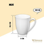 Wilmax Tassen 380 ml Weiß Porzellan 4er Set WL-993014/A4