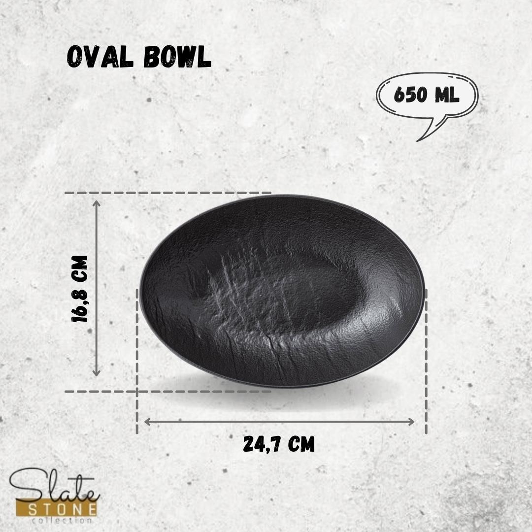 Wilmax Ovale Servierschale SlateStone Schwarz 25 x 16.5 x 6 cm Porzellan WL-661120/A