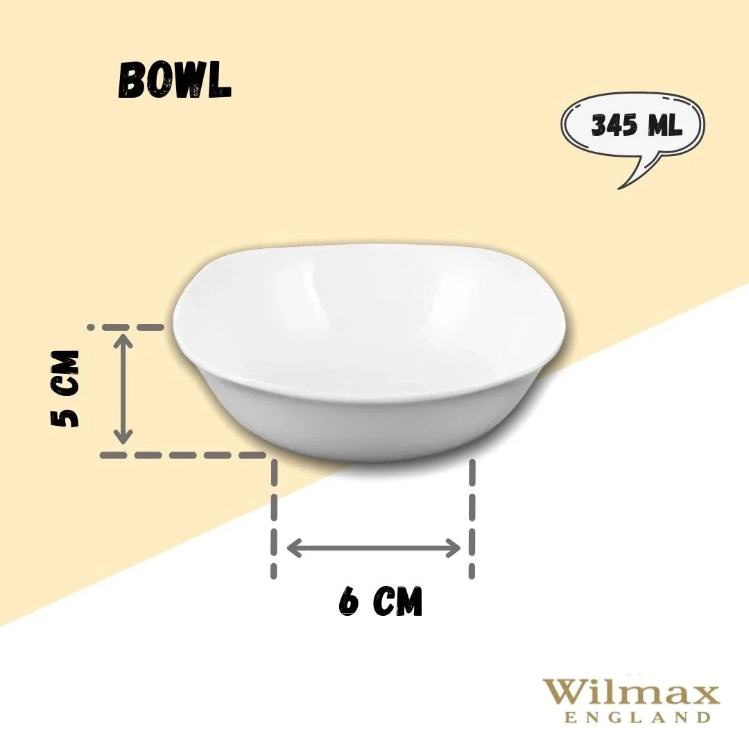 Wilmax Schale 345 ml 14,5 × 14,5 cm Weiß aus Porzellan