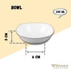 Wilmax Quadratische Porzellanschüssel, 14.5 x 14.5 cm, 345 ml, WL-992000/A