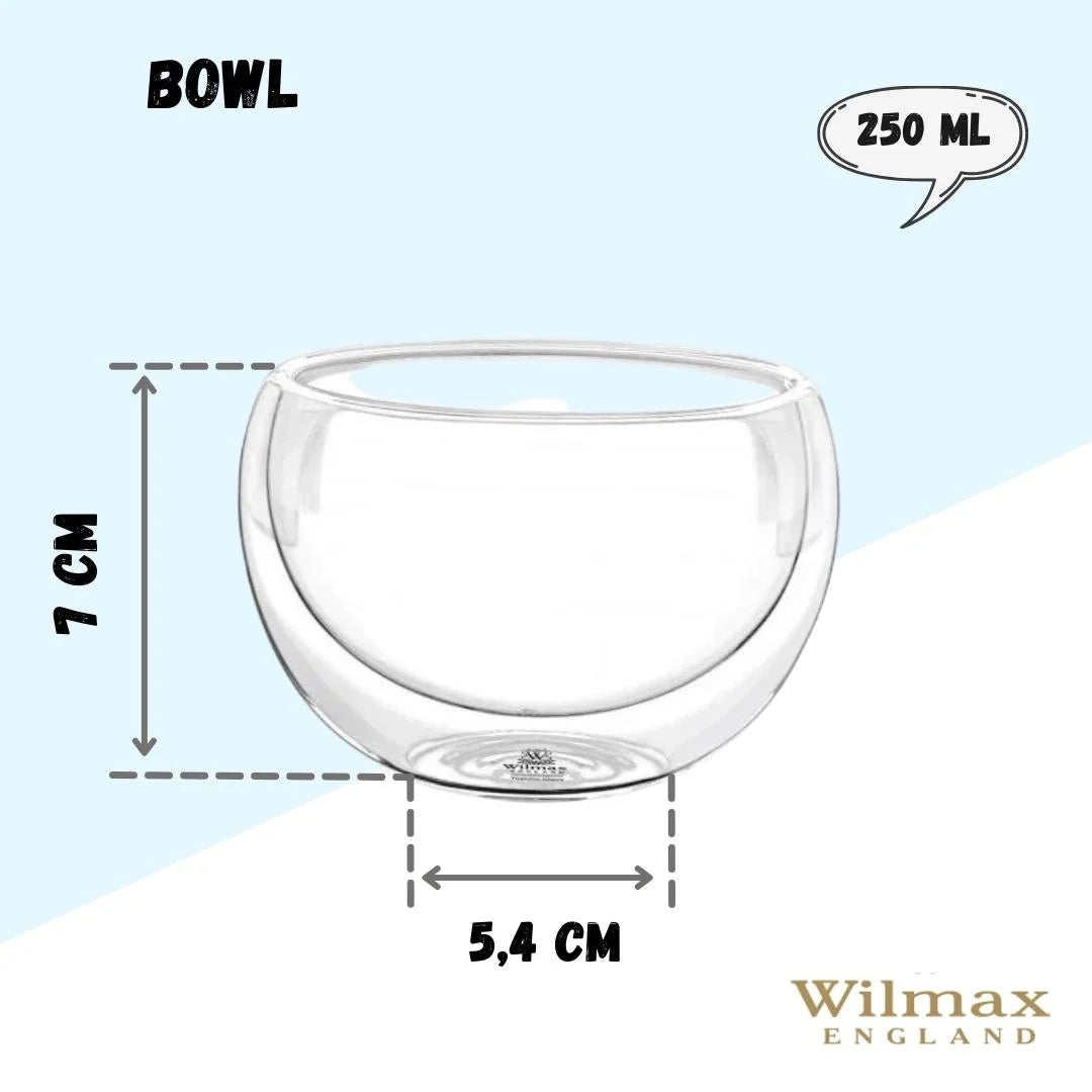 Wilmax Doppelwandige Glasschale 250 ml Transparent