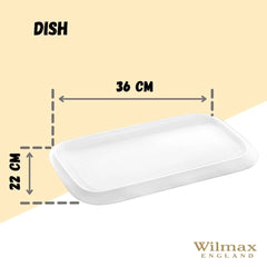 Wilmax England Rechteckige Porzellanplatte, 36 x 22 cm, WL-992662/A