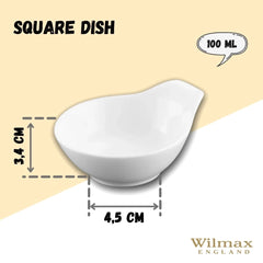 Wilmax Porzellan Schale 100 ml, organische Form, 10,5 cm WL-992486/A