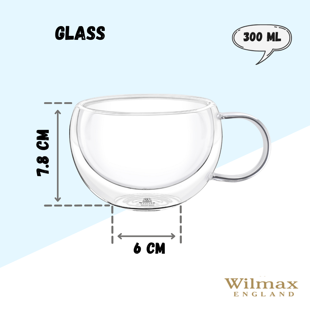 Wilmax Doppelwandiger Becher 300 ml Transparent WL-888769/A