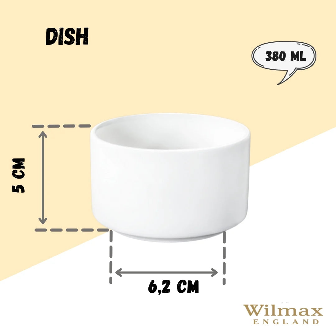 Wilmax Schale 380 ml Weiß aus Porzellan