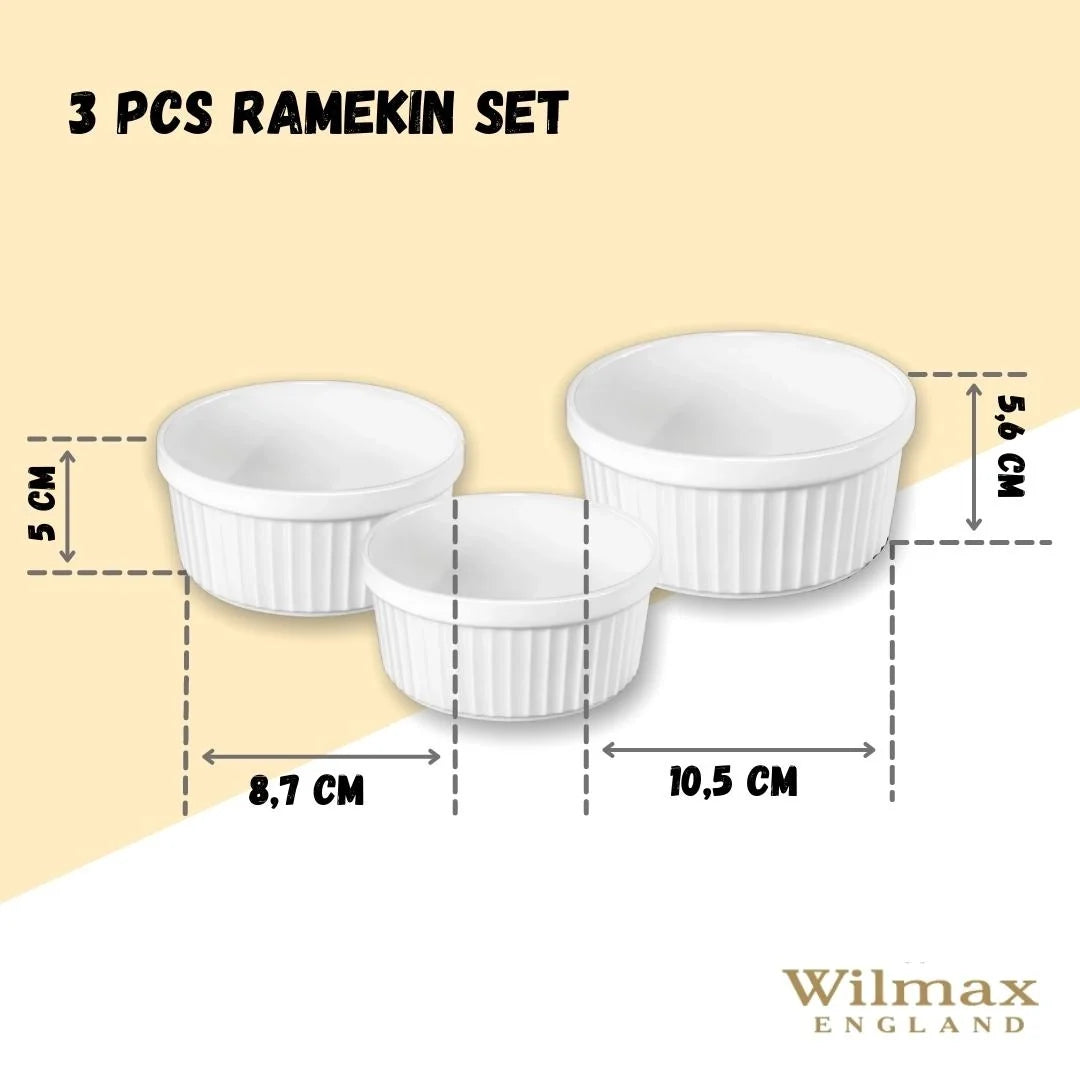 Wilmax Ramekin 3-teilig Weiß aus Porzellan