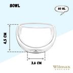 Wilmax Doppelwandige Glasschale 80 ml Transparent