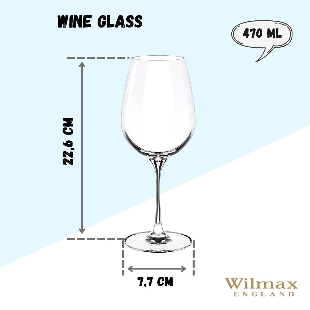 Wilmax Weinglas 470 ml Kristallglas Transparent 2er Set WL-888033/2C